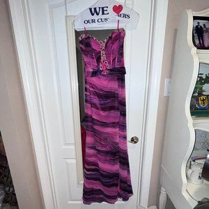 Pink & Purple Multicolor Corset Gown